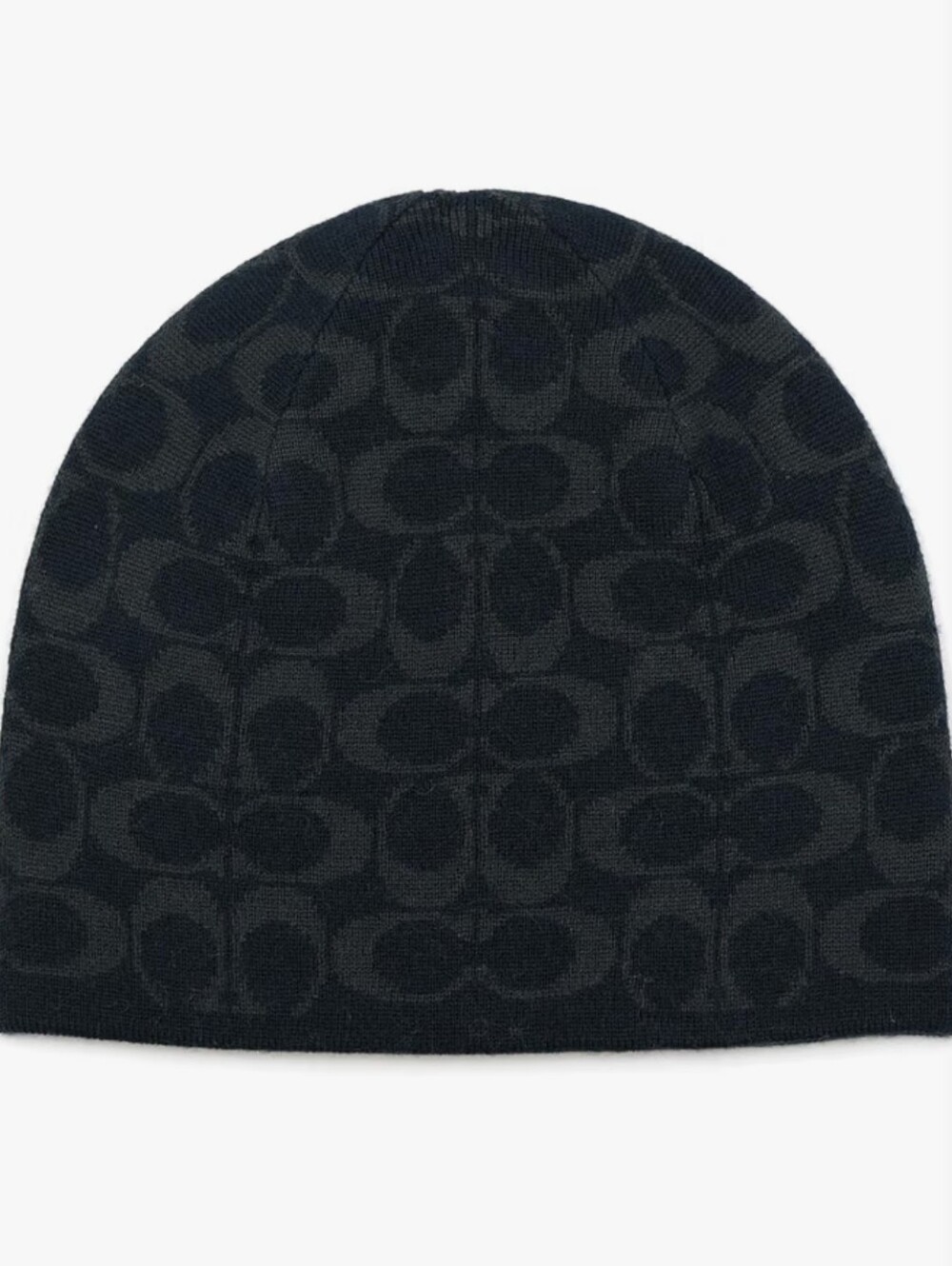 Coach Men’s Black Logo Jacquard Beanie